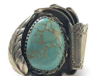 Herbert J. Aguayo Sterling Native Turquoise Ring
