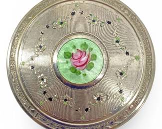 Art Deco Guilloche Enamel Compact
