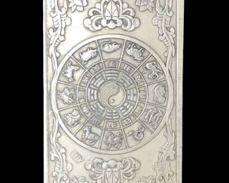 Vintage Chinese Marked Silver Rabbit Zodiac Bar
