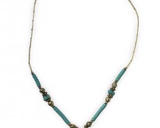 Liquid Silver Turquoise Steer Skull Pendant
