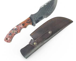 Custom Hand Forged Steel Hunting Knife W/Sheath
