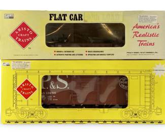 2pc Aristo-Craft Steel Boxcar and Flat Car
