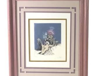 Signed Islampur Monir Exotic Nude Lithograph

