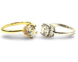 (2) Mesmerizing Sterling Silver CZ Rings
