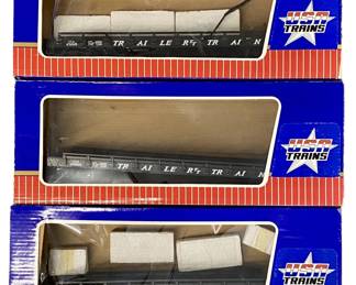 3pc USA Trains G-Scale Flat Car Models
