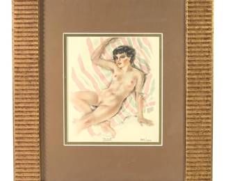 Signed Chimot Exotic Nude Impressed Lithograph
