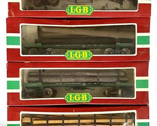 4pc LGB Lehman Model Train Flatcars
