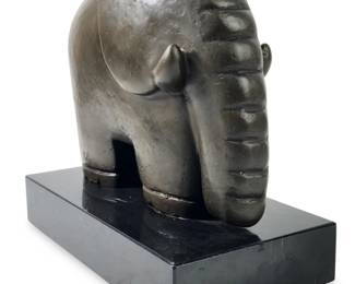 Signed Dali Bronze Elephant Sculpture
