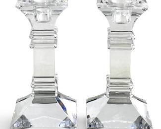 2pc Marquis by Waterford Crystal Candleholders
