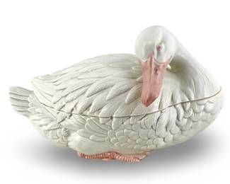 Fitz and Floyd Ceramic Swan Soup Tureen
