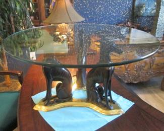 MCM Whippet Glass Top Coffee Table, 30" X 15" High, Maitland Smith
