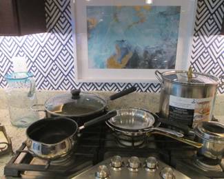 Pots & Pans + 12 Qt. Stainless Stock Pot