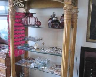 2-Display Units, Lighted with 3-Glass Shelves and Decorative Metal Trim, 48" X 26" X 82" High