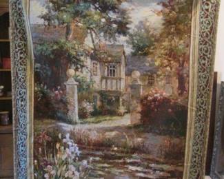 Tapestry Wall Hanging, "Lily Pond", 54" X 88"