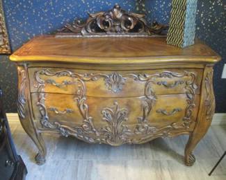 2-Drawer Bombe Chest, Mottled Gold Tones, By "Schnadig", 48" X 22"