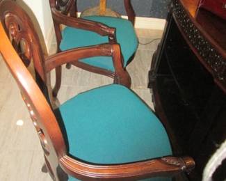 Pair of Arm Chairs, Carved-Pattern Backs