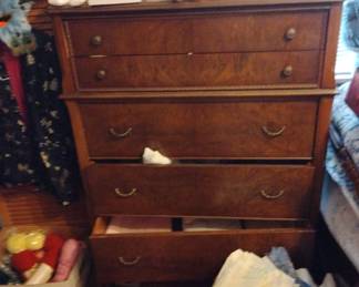Antique Chest of drawers. $75. Crocks and ceramics $5 ea