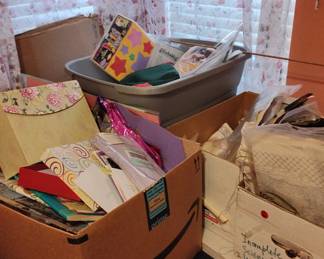 School supplies. Box or bin full $10