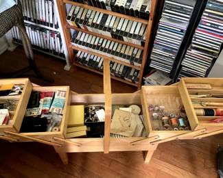 Accordian Sewing Chest full of sewing supplies