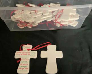 Christmas Ceramic Cross Ornaments