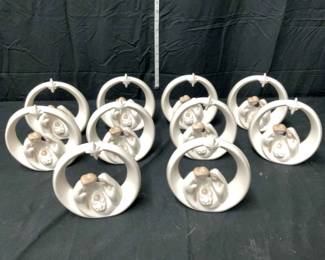 Set of 10 Ceramic Nativity Sets