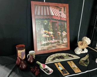 Italian Wine Grapes Home Decor, Dishes  Framed Portrait