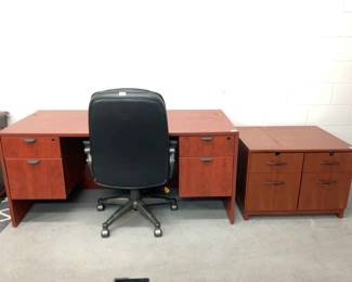 Desk, File Cabinet and Chair