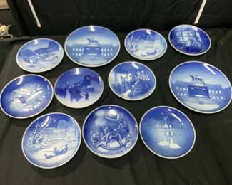 11 Piece Vintage BG Bing Grondahl Porcelain Plate Set