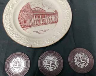 Indiana Central College Plate Coasters