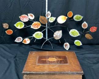 Metal Wall Art Wooden Box