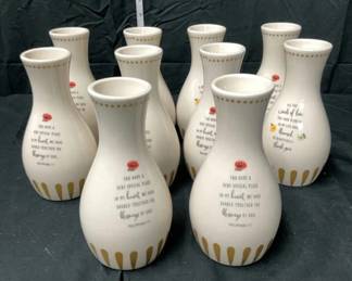 Set of 10 DaySpring Inspirational Vases