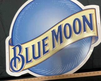Blue Moon Metal Sign