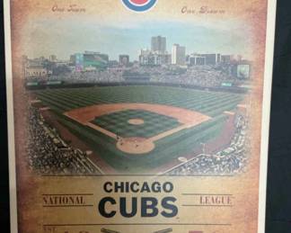 Chicago Cubs Baseball Canvas