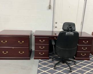 Desk, Filing Cabinet and Office Chair