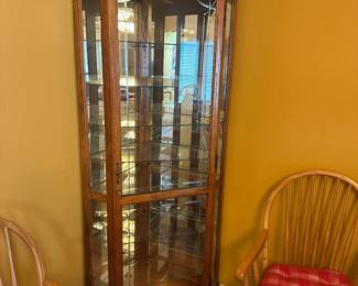 Oak curio cabinet
