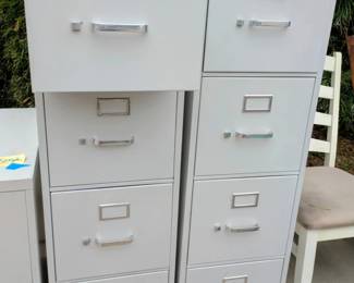TWO Four Drawer Metal File Cabinets