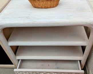 MCM Wooden Shelving Unit on Wheels