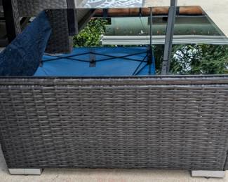 Square Patio Table with Glass Top