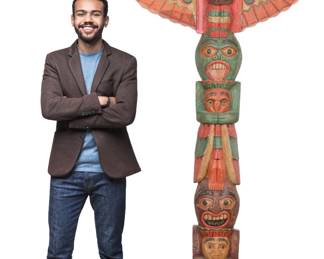 Northwest Pacific Coastal Indian Carved Totem Pole