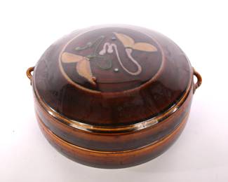 lidded casserole art pottery