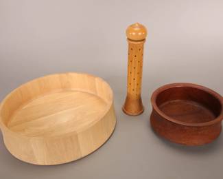 Dansk large salad bowl- Sealandia Teak bowl, Twergi Italian pepper grinder