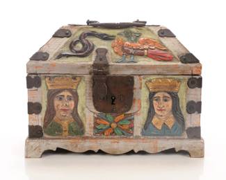 Carved medieval style chest