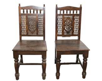Victorian Renaissance Revival carved wood chairs