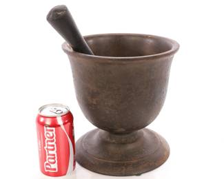 Antique mortar & pestle- cast iron - Brecklein Pharmacy