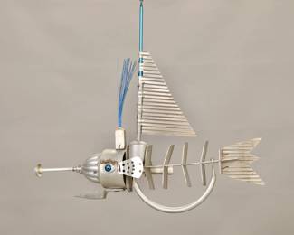 Flying Fish found objects sculpture