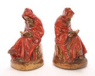 cast iron monk book ends