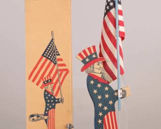Vintage Uncle Sam with flag and original box