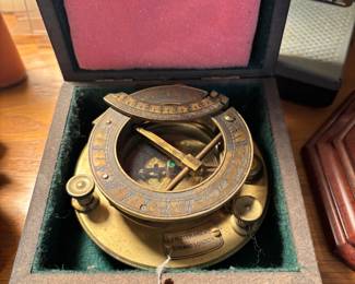 Brass sundial compass - J.H. Steward Ltd, Strand London