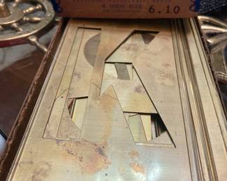 Vintage Lockedge brass stencils
