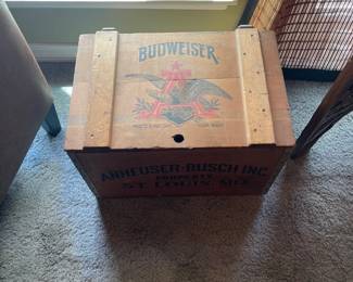Collectible Budweiser wood beer crate. 